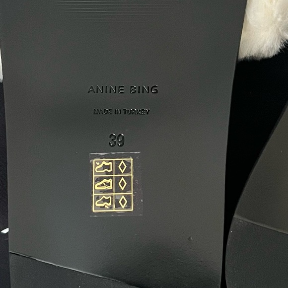 ANINE BING Britt logo embroidered slides - Picture 7 of 8